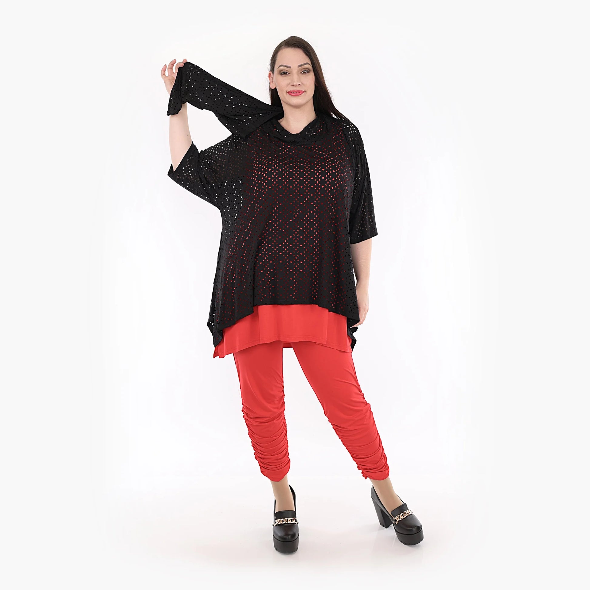  A-Form Bigshirt von AKH Fashion aus Viskose, 1322.03073, Schwarz, Unifarben, Schick, Modern