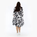 Ballonkleid von AKH Fashion aus Viskose, 1323.06698, Schwarz-Weiß, Schick, Modern, Bequem