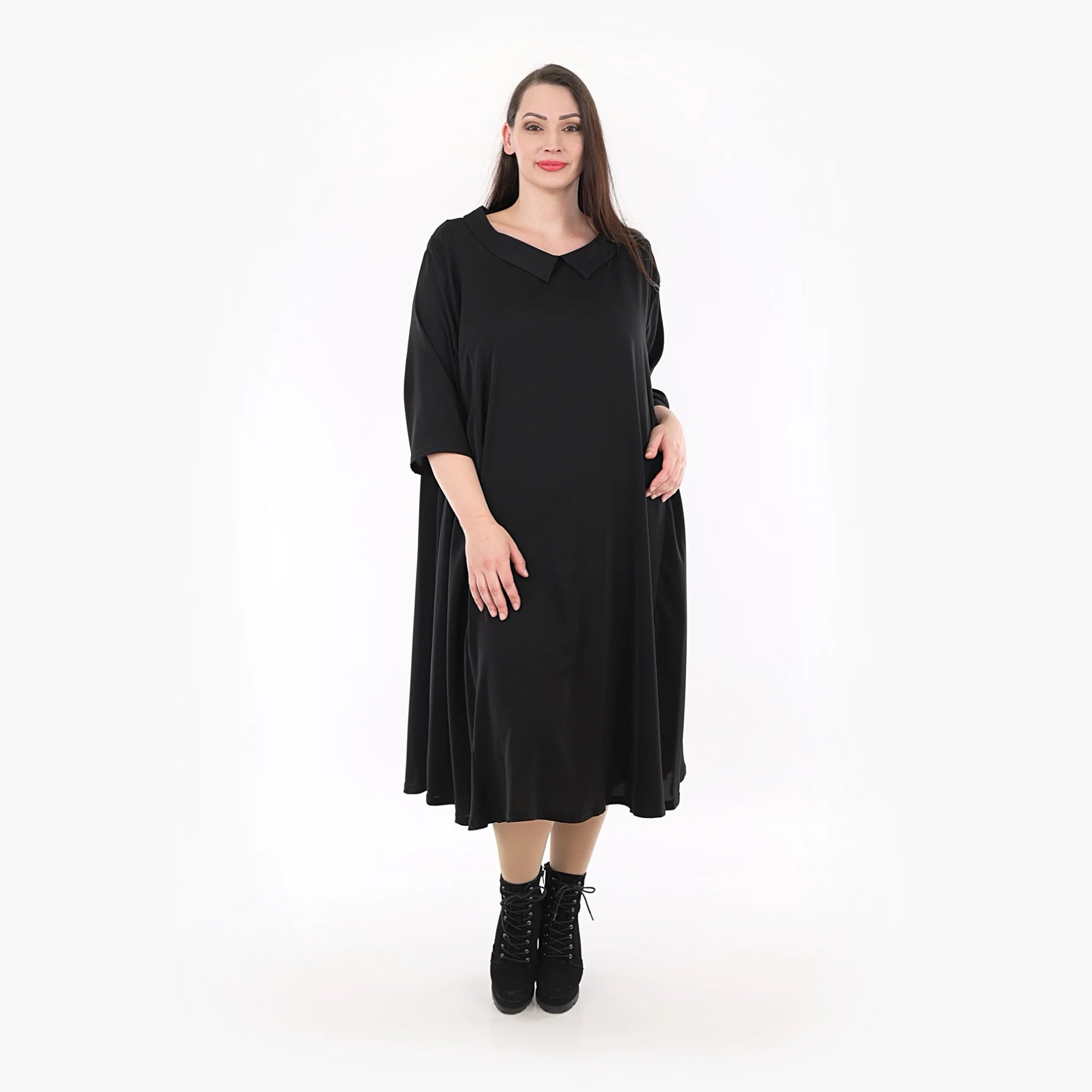  A-Form Kleid von AKH Fashion aus Viskose, 1325.06958, Schwarz, Unifarben, Schick, Modern