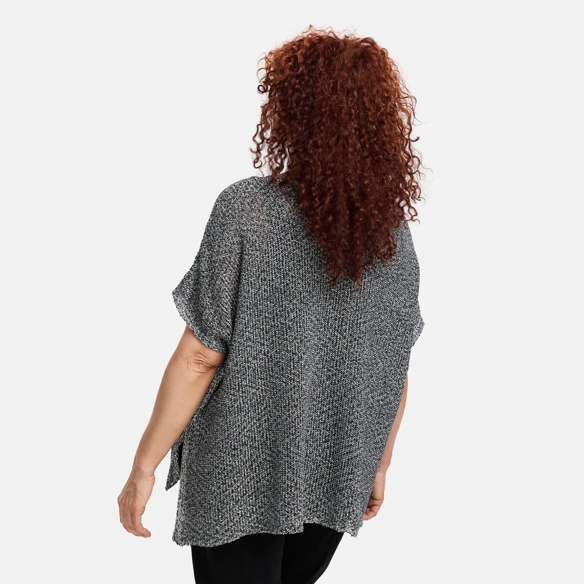  Amandine Pullover in kastiger Form, aus Baumwolle, A2801, Pfeffer&Salz, Schick, Modern