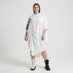  Bukezy Kleid in gerundeter Form, aus Baumwolle, 1877, Weiß, Ausgefallen, Zeitlos, Schick