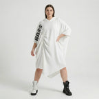  Bukezy Kleid in gerundeter Form, aus Baumwolle, 1877, Weiß, Ausgefallen, Zeitlos, Schick