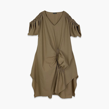  Ballonkleid von CN-G aus Baumwolle, 1550, Beige, Schick, Modern, Bequem