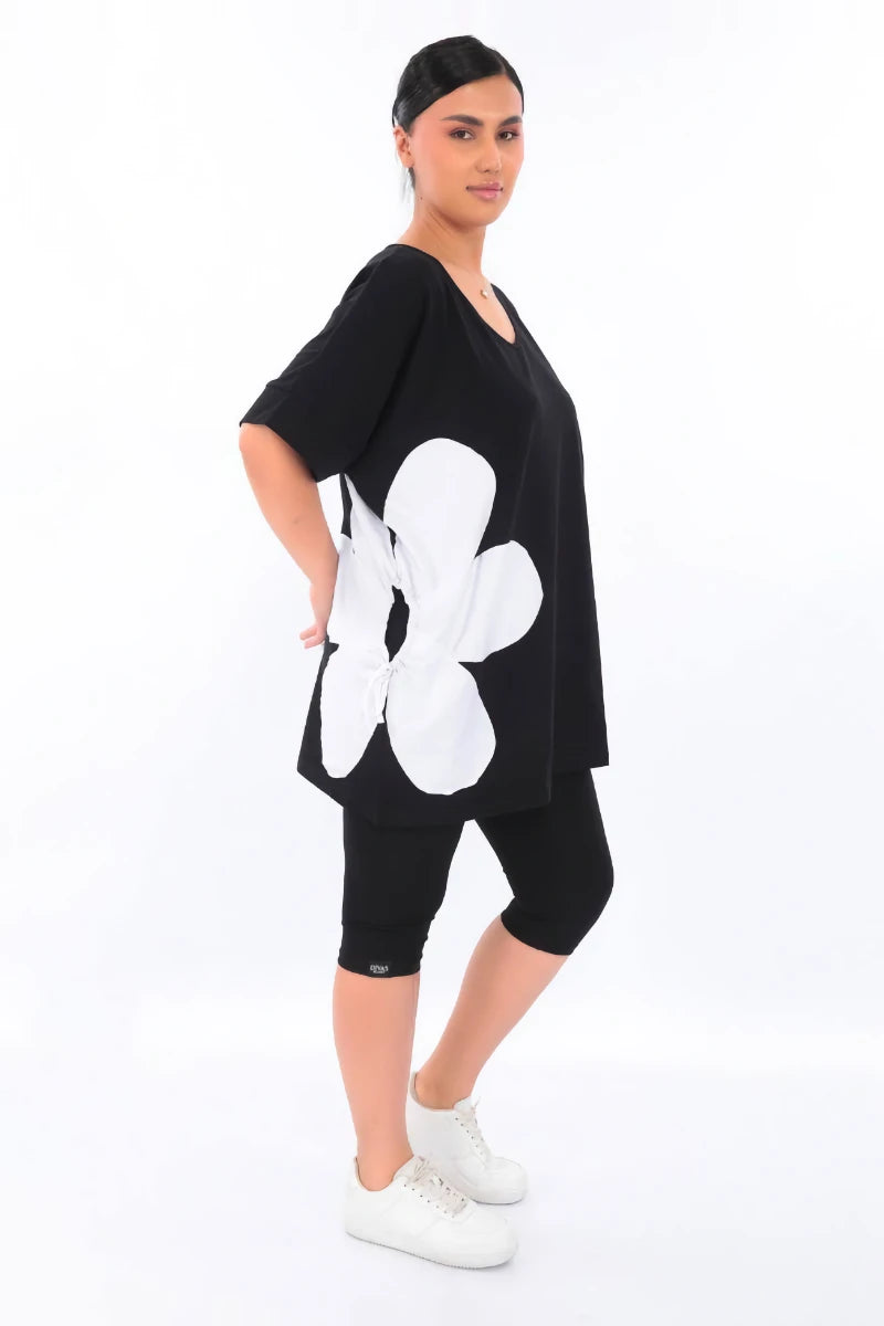  Oversized Bluse von Divas Planet aus Baumwolle, 10188, Schwarz, Ausgefallen, Zeitlos