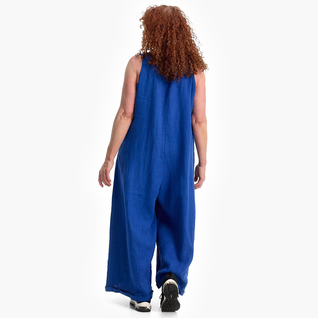 Jumpsuit von Do Your Best aus Leinen in gerader Form, FS246.D656, Kobaltblau, Ausgefallen