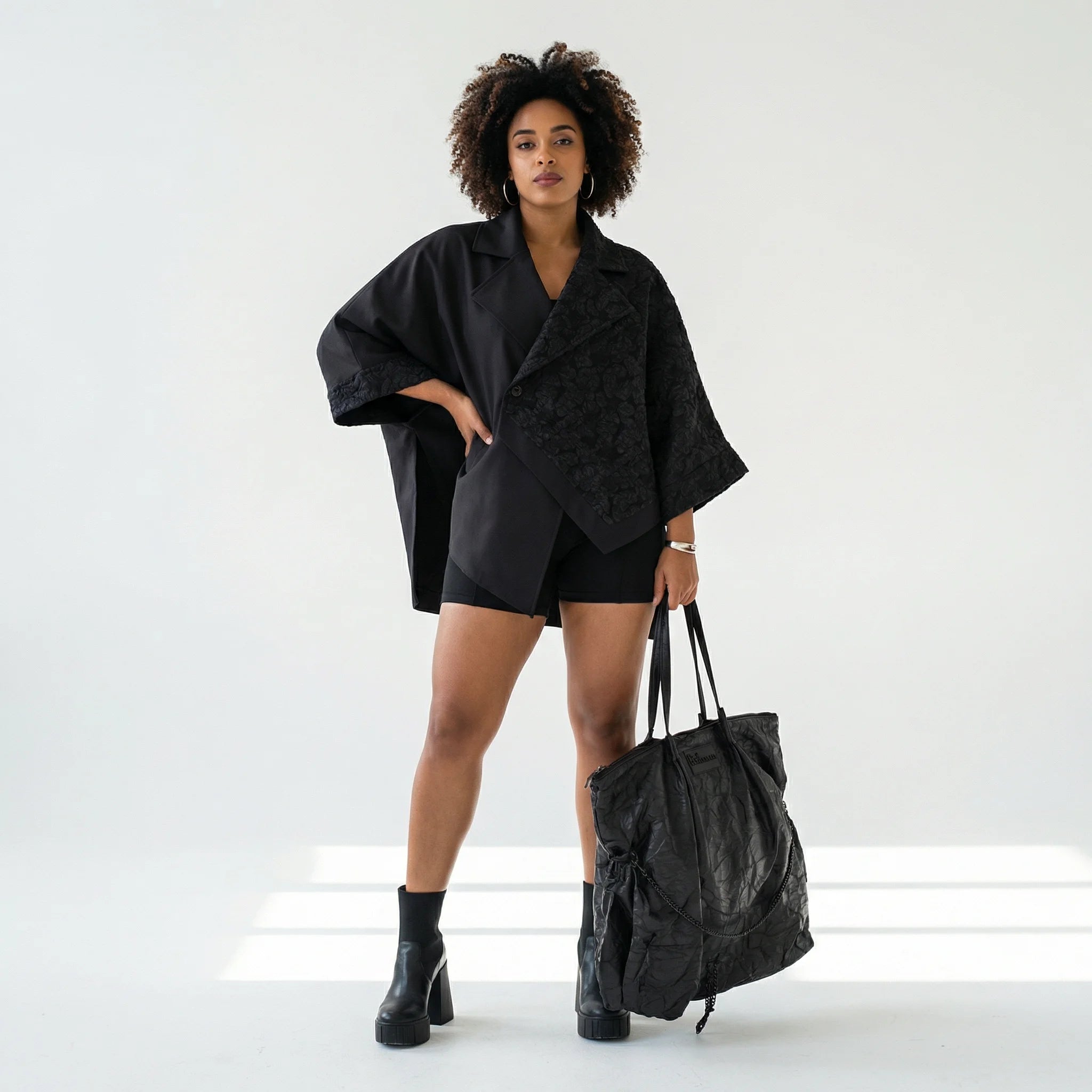  Designer Tasche von H4 Fashion aus Polyamid, 3078, Schwarz, Ausgefallen, Zeitlos, Schick