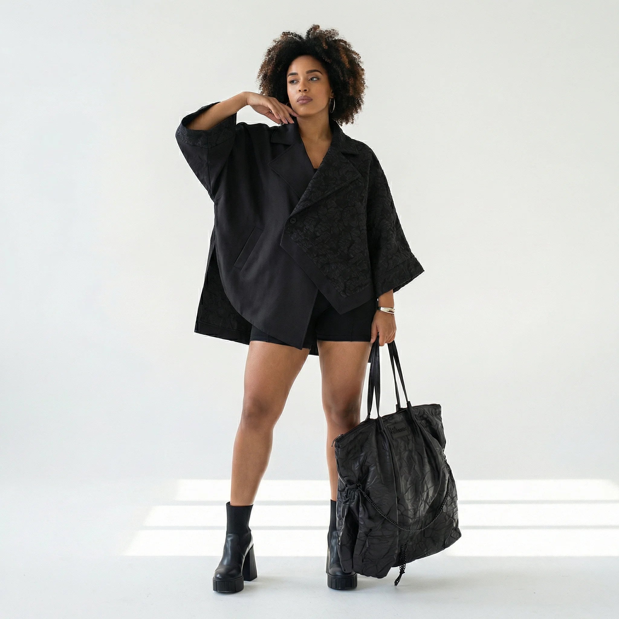  Designer Tasche von H4 Fashion aus Polyamid, 3078, Schwarz, Ausgefallen, Zeitlos, Schick