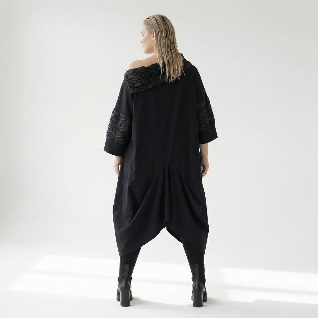  A-Form Kleid von H4 Fashion aus Polyamid, 8024, Schwarz, Ausgefallen, Zeitlos, Schick
