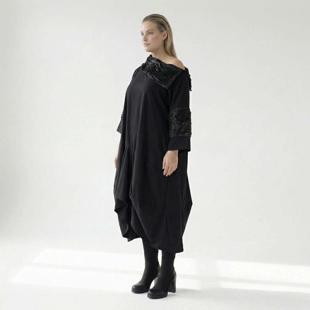  A-Form Kleid von H4 Fashion aus Polyamid, 8024, Schwarz, Ausgefallen, Zeitlos, Schick