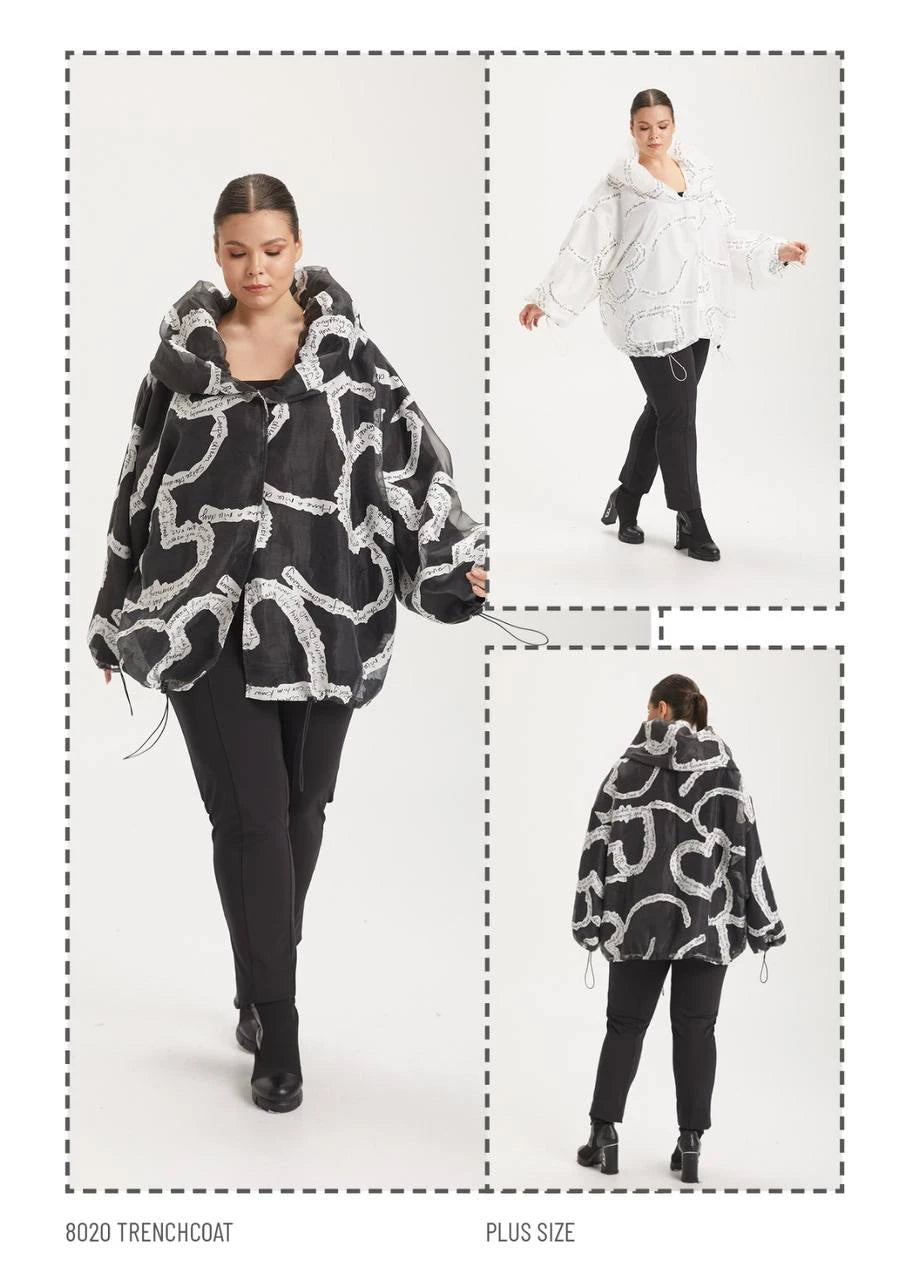  Jacke von H4 Fashion aus Polyamid, 8020, Schwarz/Weiß, Ausgefallen, Zeitlos, Schick