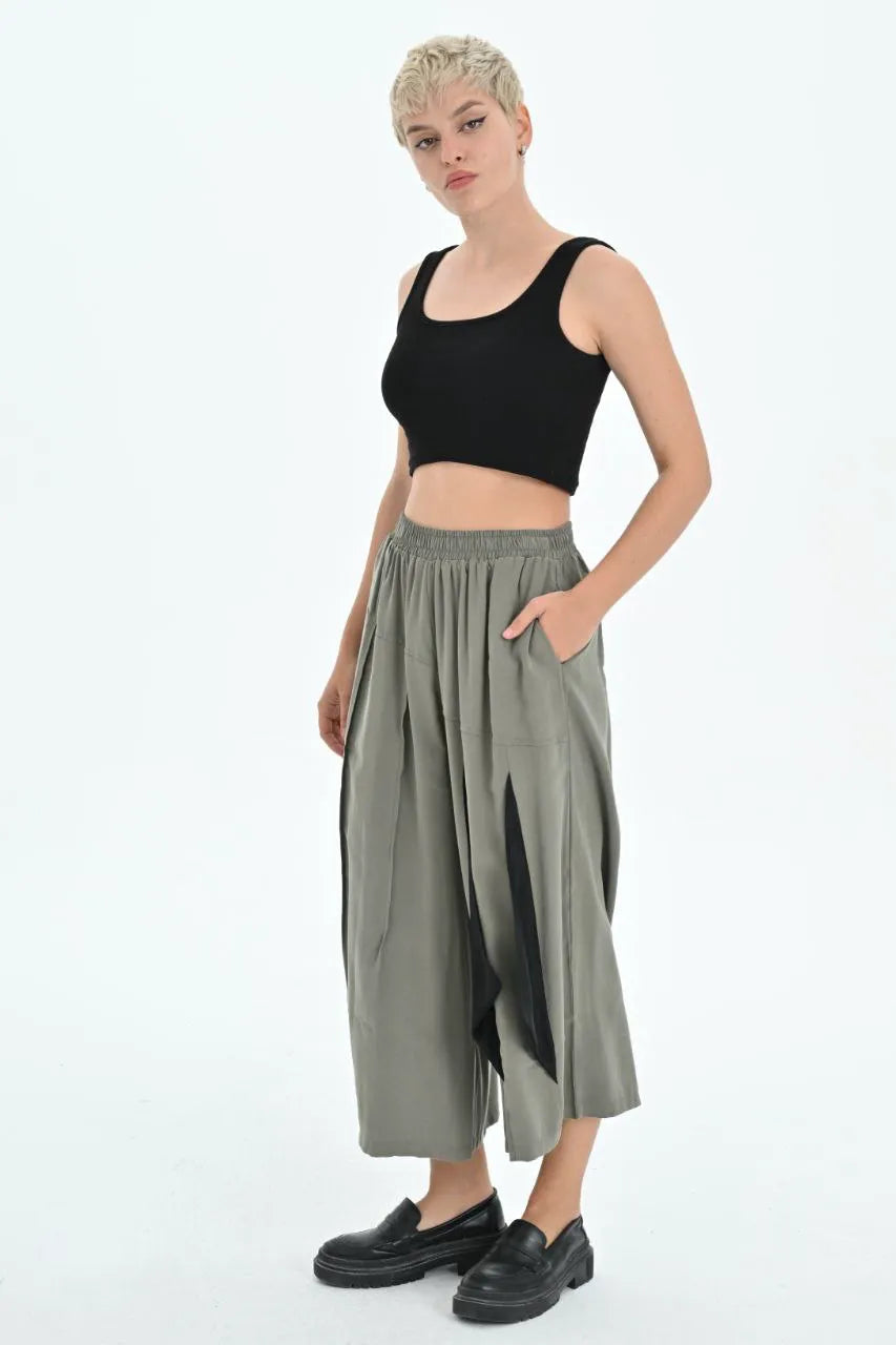  Les Mios Hose in gerader Form, aus Tencel, 7012, Grün, Schick, Modern, Bequem, Schick