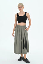  Les Mios Hose in gerader Form, aus Tencel, 7012, Grün, Schick, Modern, Bequem, Schick