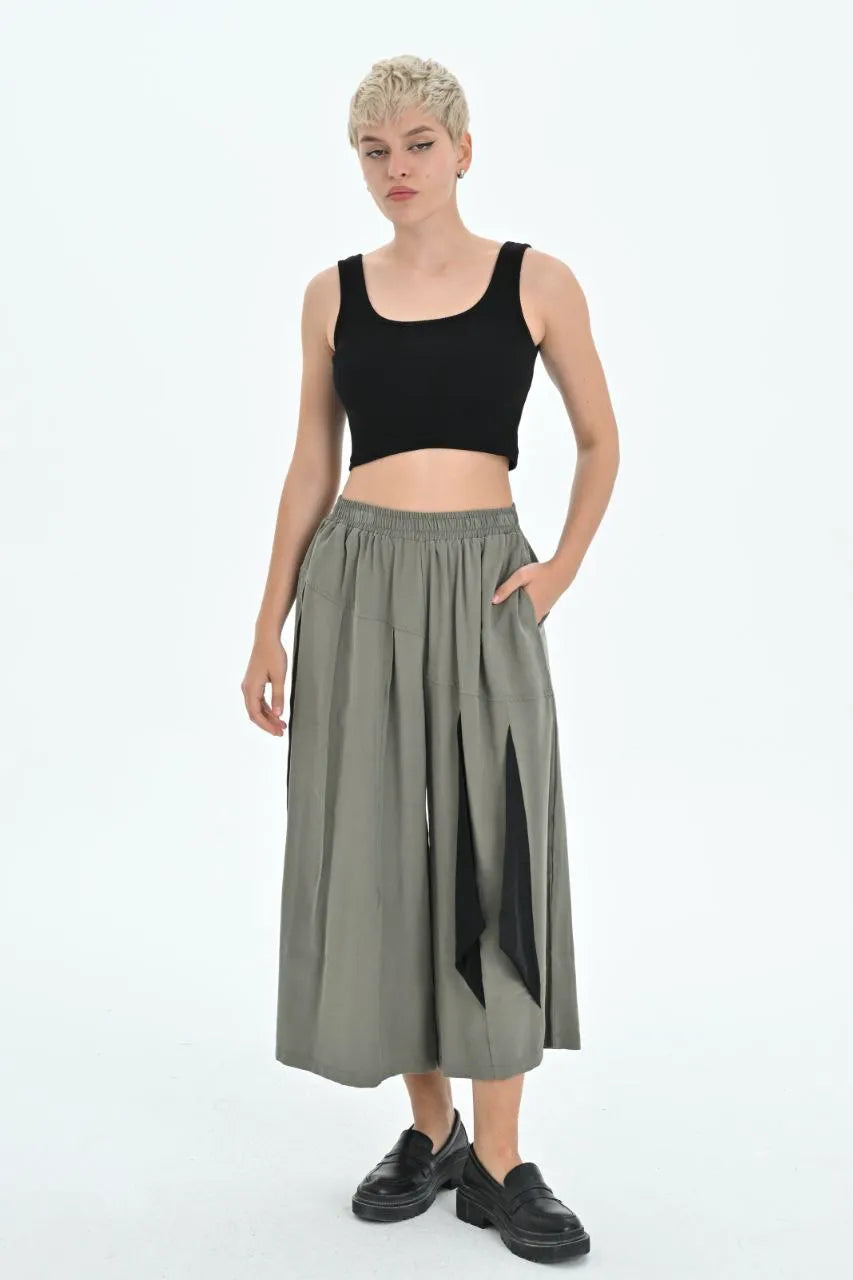 Les Mios Hose in gerader Form, aus Tencel, 7012, Grün, Schick, Modern, Bequem, Schick