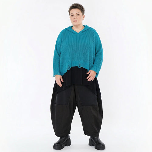 AKH Premium Bigshirt in kastiger Form, aus Baumwolle, P1032.2601, AquaBlau, Ausgefallen