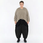 AKH Premium Bigshirt in kastiger Form, aus Baumwolle, P1032.2601, Beige, Ausgefallen, Zeitlos