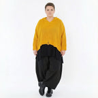 AKH Premium Bigshirt in kastiger Form, aus Baumwolle, P1032.2601, Gelb, Ausgefallen, Zeitlos