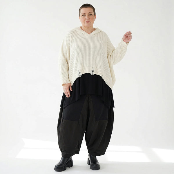 AKH Premium Bigshirt in kastiger Form, aus Baumwolle, P1032.2601, Weiß, Ausgefallen, Zeitlos