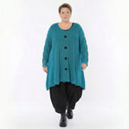A-Form Bigshirt von AKH Premium aus Baumwolle, P1032.2603, AquaBlau, Ausgefallen, Zeitlos