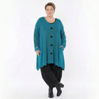 A-Form Bigshirt von AKH Premium aus Baumwolle, P1032.2603, AquaBlau, Ausgefallen, Zeitlos