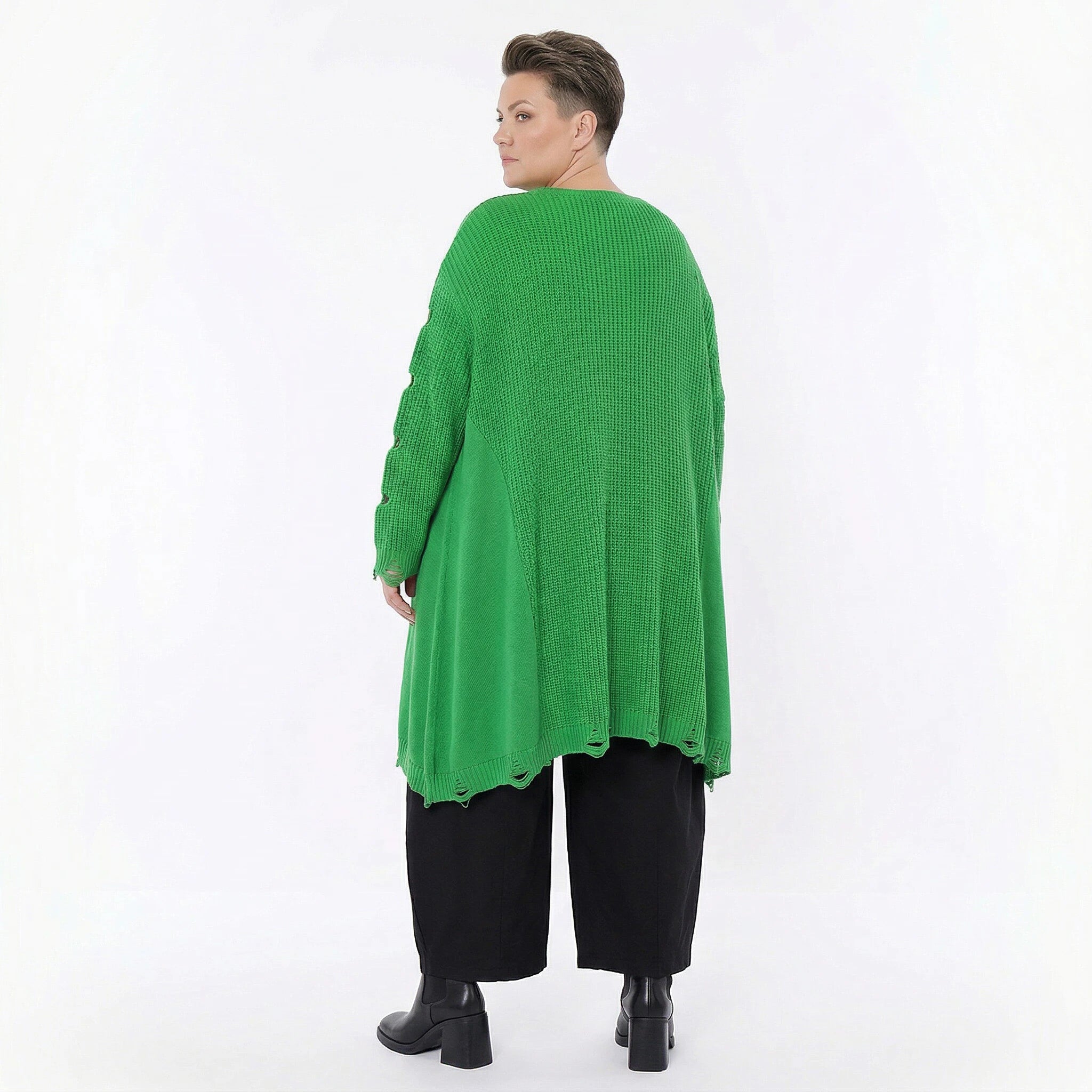 A-Form Bigshirt von AKH Premium aus Baumwolle, P1032.2603, Apfelgrün, Ausgefallen, Zeitlos