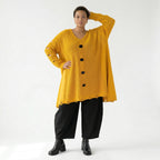 A-Form Bigshirt von AKH Premium aus Baumwolle, P1032.2603, Gelb, Ausgefallen, Zeitlos, Schick