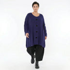 A-Form Bigshirt von AKH Premium aus Baumwolle, P1032.2603, Lila, Ausgefallen, Zeitlos, Schick