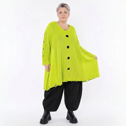 A-Form Bigshirt von AKH Premium aus Baumwolle, P1032.2603, NeonGelb, Ausgefallen, Zeitlos