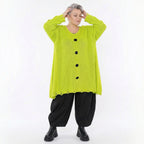 A-Form Bigshirt von AKH Premium aus Baumwolle, P1032.2603, NeonGelb, Ausgefallen, Zeitlos