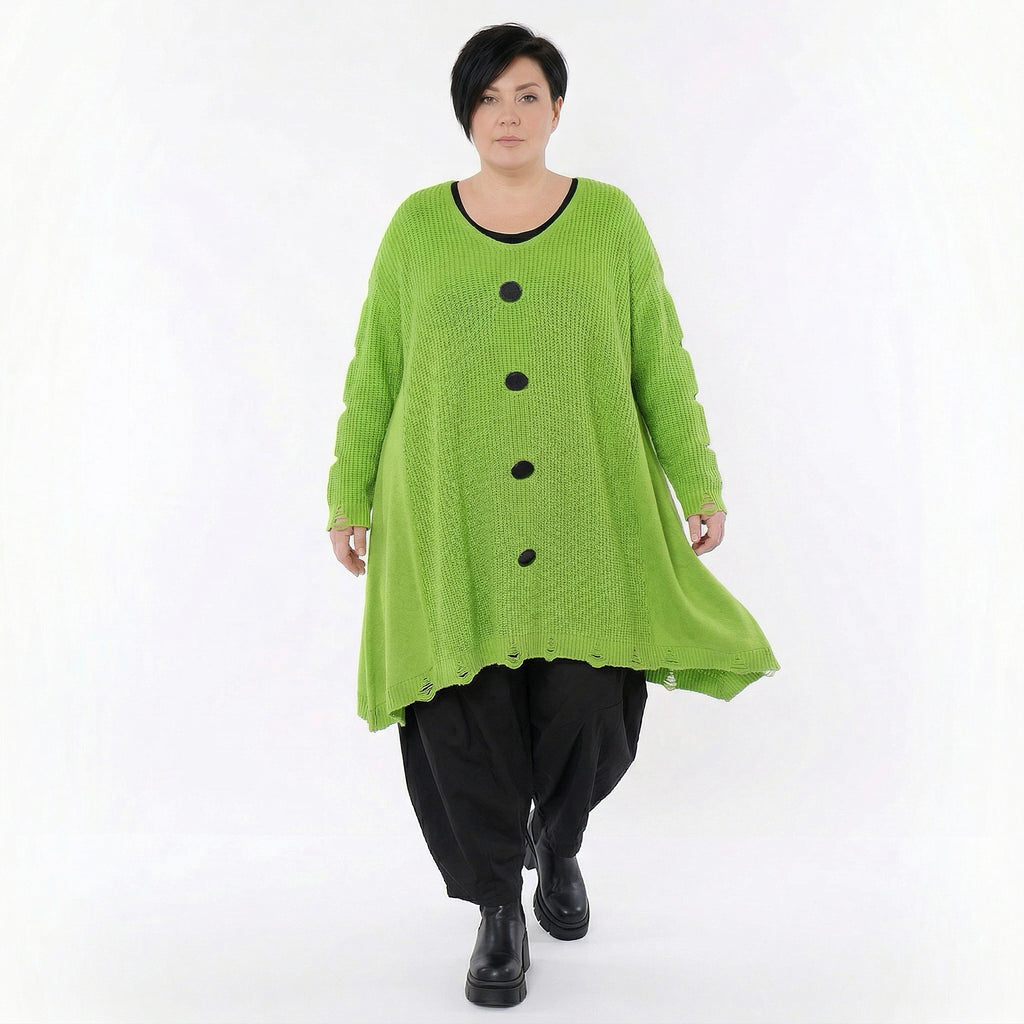 A-Form Bigshirt von AKH Premium aus Baumwolle, P1032.2603, NeonGrün, Ausgefallen, Zeitlos