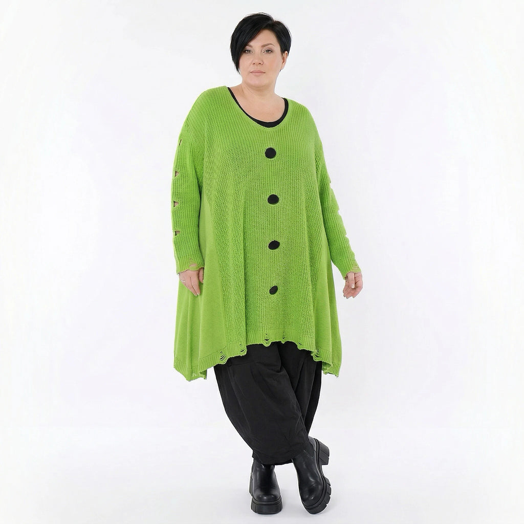 A-Form Bigshirt von AKH Premium aus Baumwolle, P1032.2603, NeonGrün, Ausgefallen, Zeitlos