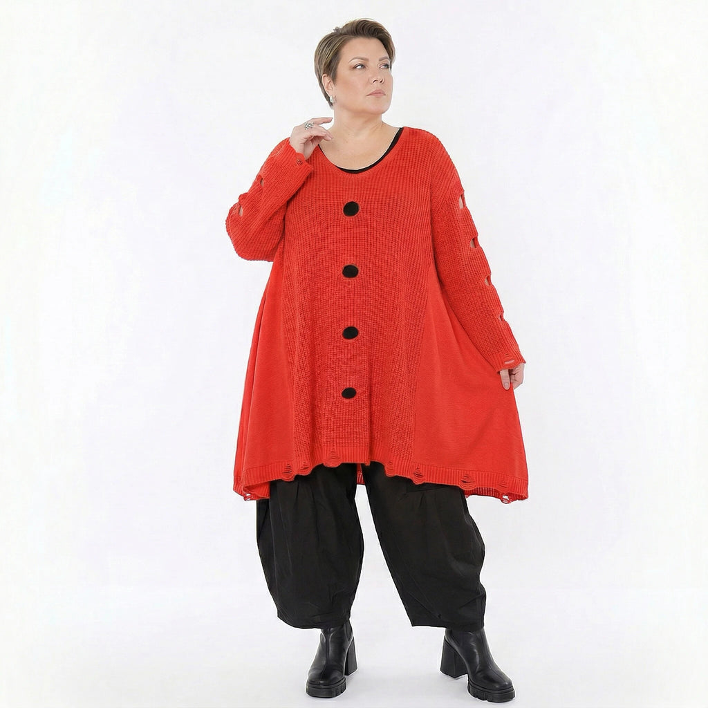 A-Form Bigshirt von AKH Premium aus Baumwolle, P1032.2603, Orange, Ausgefallen, Zeitlos