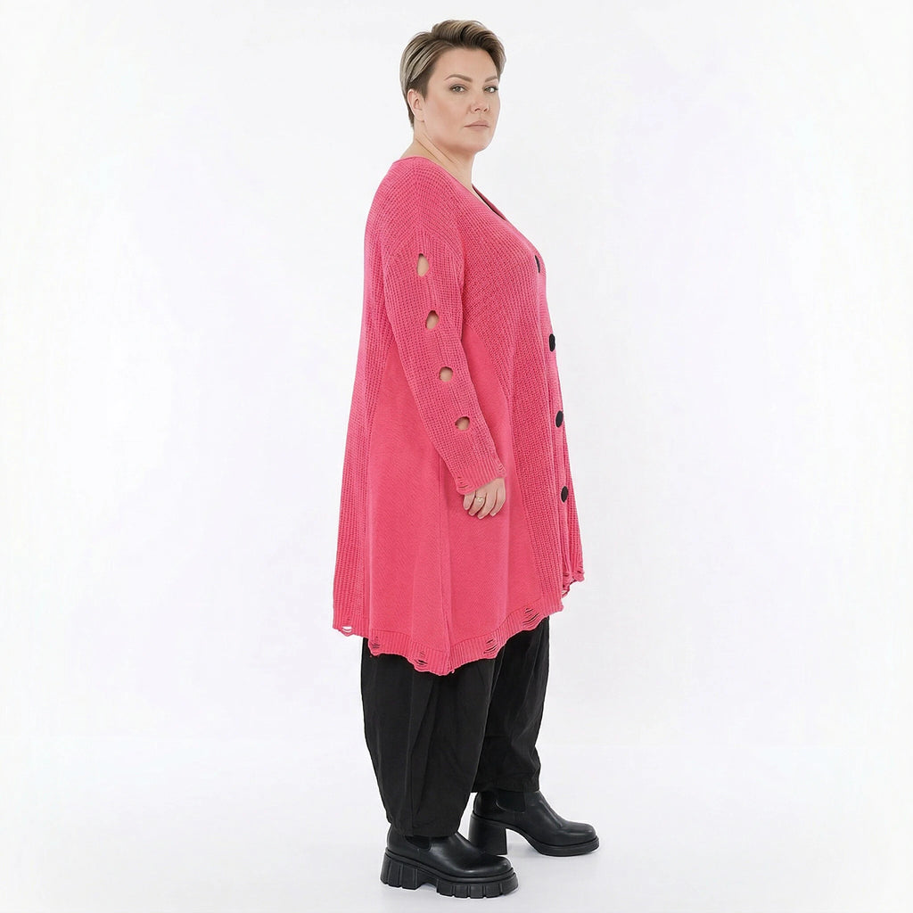 A-Form Bigshirt von AKH Premium aus Baumwolle, P1032.2603, Rosa, Ausgefallen, Zeitlos, Schick