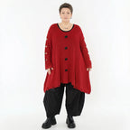 A-Form Bigshirt von AKH Premium aus Baumwolle, P1032.2603, Rot, Ausgefallen, Zeitlos, Schick
