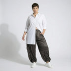 Ballonhose von AKH Premium aus Materialmix, P1027.7181, Braun, Ausgefallen, Zeitlos