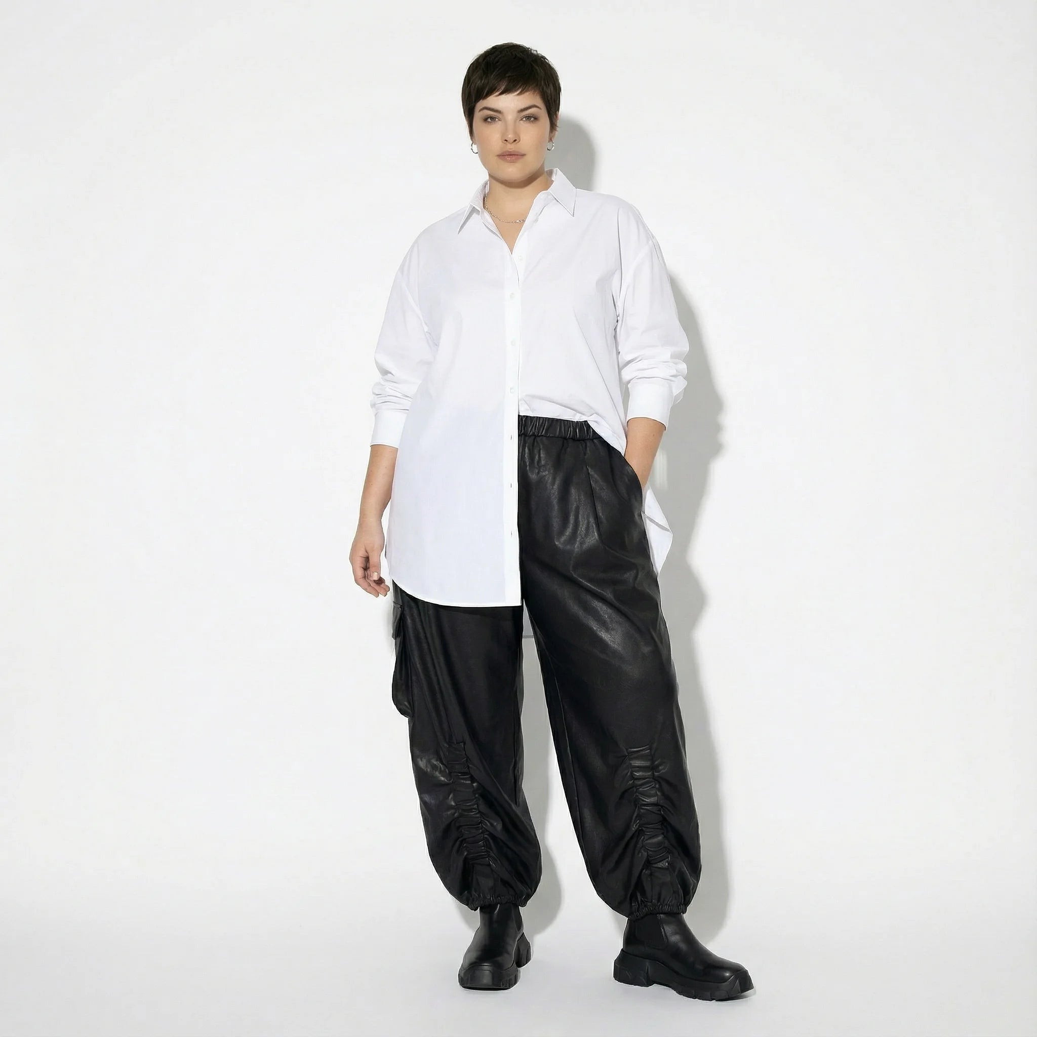 Ballonhose von AKH Premium aus Materialmix, P1027.7181, Schwarz, Ausgefallen, Zeitlos