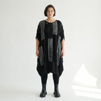 2-teiliges Damenkleid von B-ONE aus Jersey in Schwarz/Grau mit Cut-Outs – EU 38 bis 48 – Oversize Look