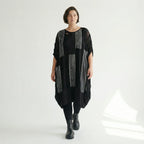 2-teiliges Damenkleid von B-ONE aus Jersey in Schwarz/Grau mit Cut-Outs – EU 38 bis 48 – Oversize Look