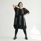 2-teiliges Damenkleid von B-ONE aus Jersey in Schwarz/Grau mit Cut-Outs – EU 38 bis 48 – Oversize Look
