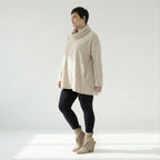 A-Form Bigshirt von AKH Fashion aus Materialmix, 1569.0593R, Beige/Weiß, Streifen, Schick