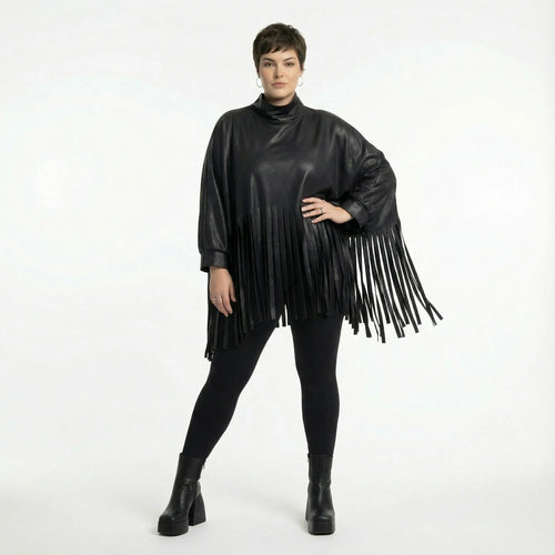  AKH Premium Bigshirt in kastiger Form, aus Materialmix, P1027.7182, Schwarz, Ausgefallen