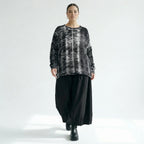 B-One Oversize Sweatshirt-Set im Lagenlook aus French Terry in Schwarz-Weiß | Modeare Avantgarde Damenmode