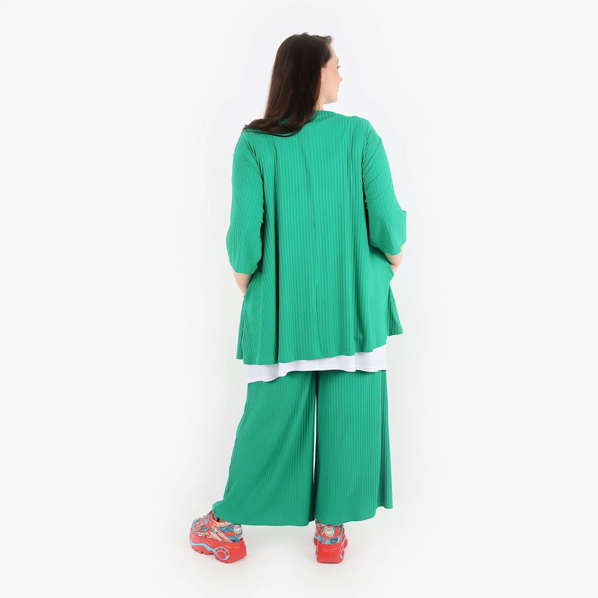  Papita Hose in gerader Form, aus Viskose, 6937, Auroras Grün, Schick, Modern, Bequem