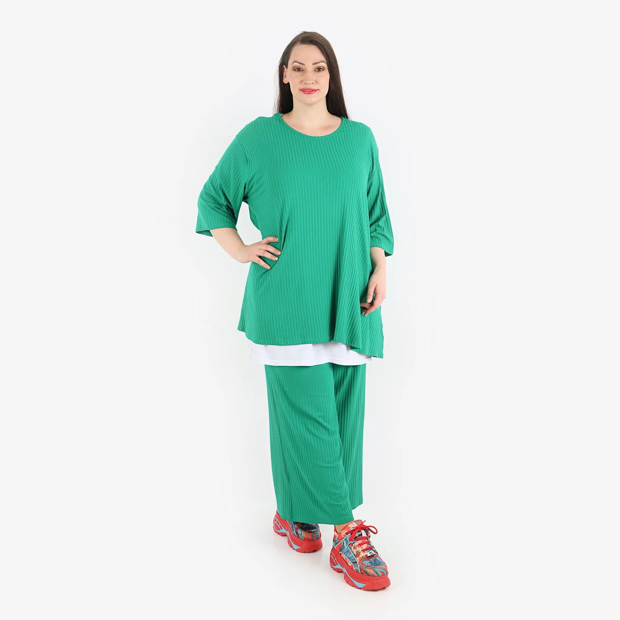 Papita Hose in gerader Form, aus Viskose, 6937, Auroras Grün, Schick, Modern, Bequem