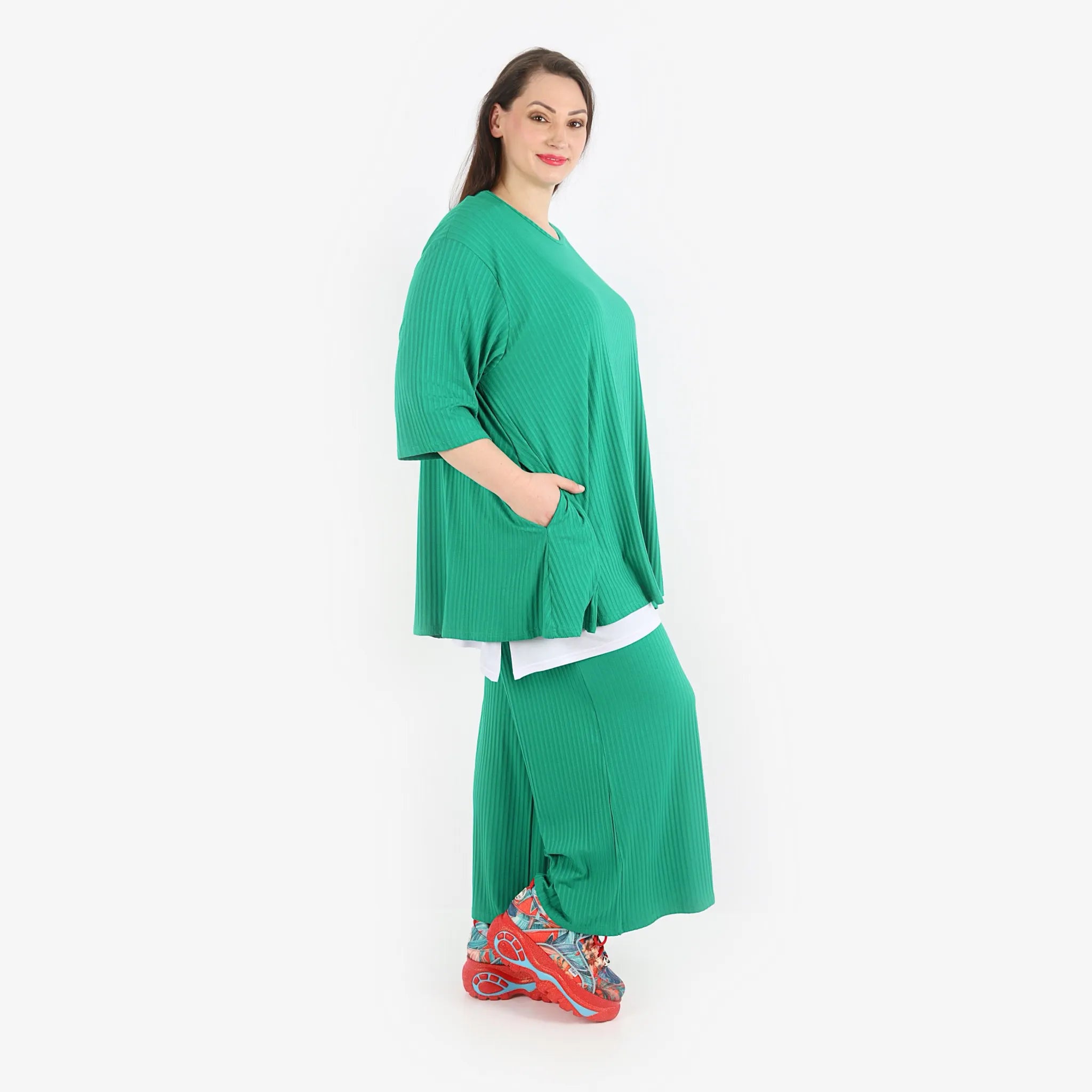  Papita Hose in gerader Form, aus Viskose, 6937, Auroras Grün, Schick, Modern, Bequem