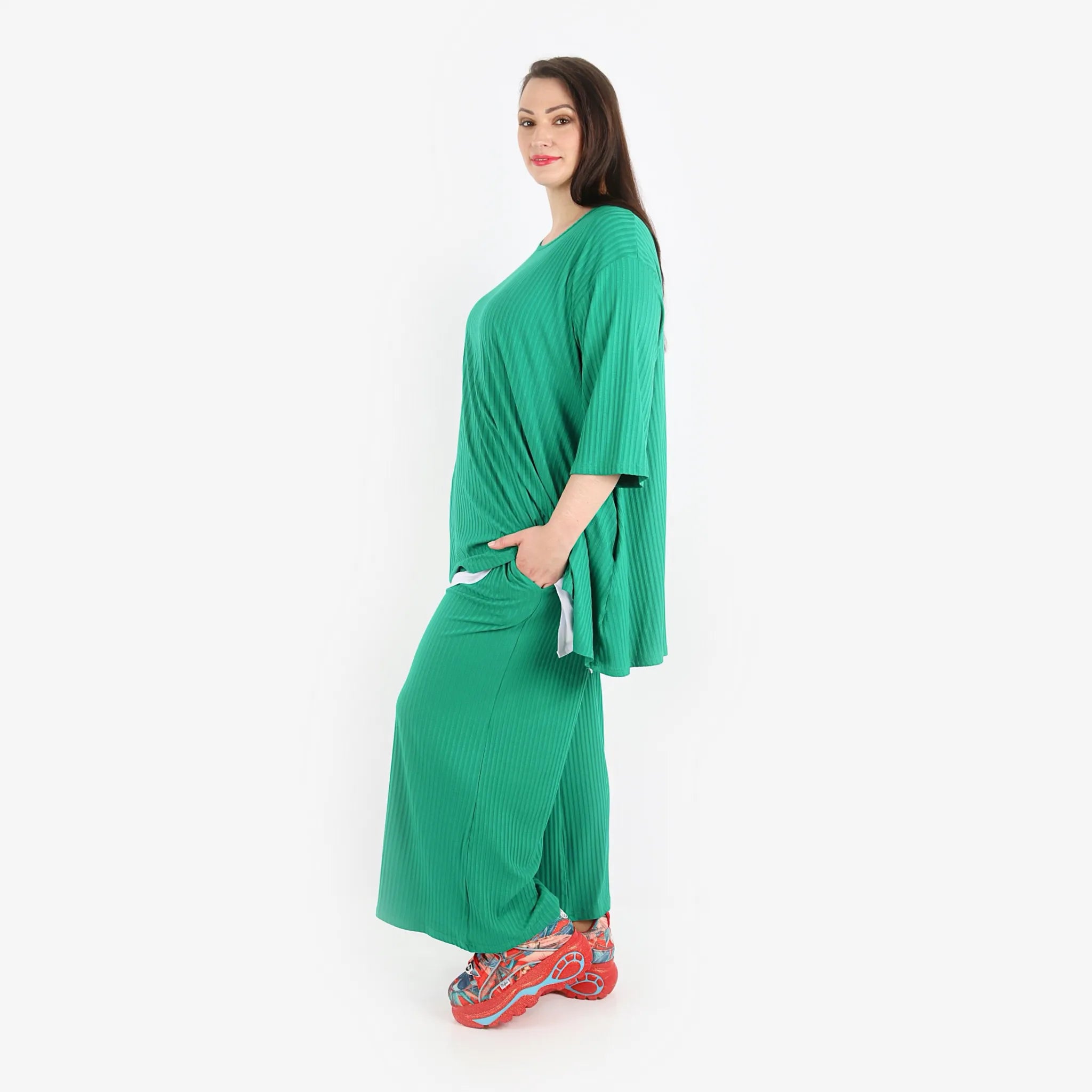  Papita Hose in gerader Form, aus Viskose, 6937, Auroras Grün, Schick, Modern, Bequem