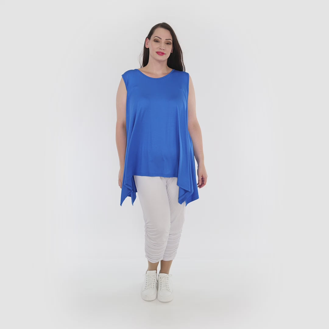 A-Form Top von AKH Fashion aus Viskose, 1233.03071, Blau, Schick, Modern, Bequem