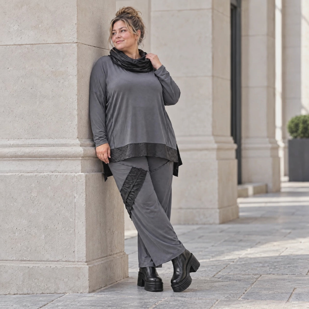 Jerseyhose mit elastischem Bund aus weichem Stretchstoff im geraden Komfortschnitt
