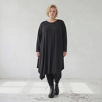 Fließendes A-Linienkleid aus Slinky mit Stretch und Rundhalsausschnitt pflegeleicht