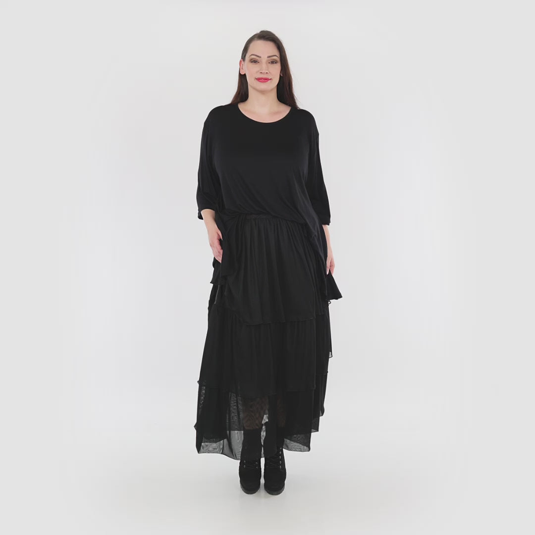 Ballonrock von AKH Fashion aus Baumwolle, 1326.06969, Schwarz, Schick, Modern, Bequem