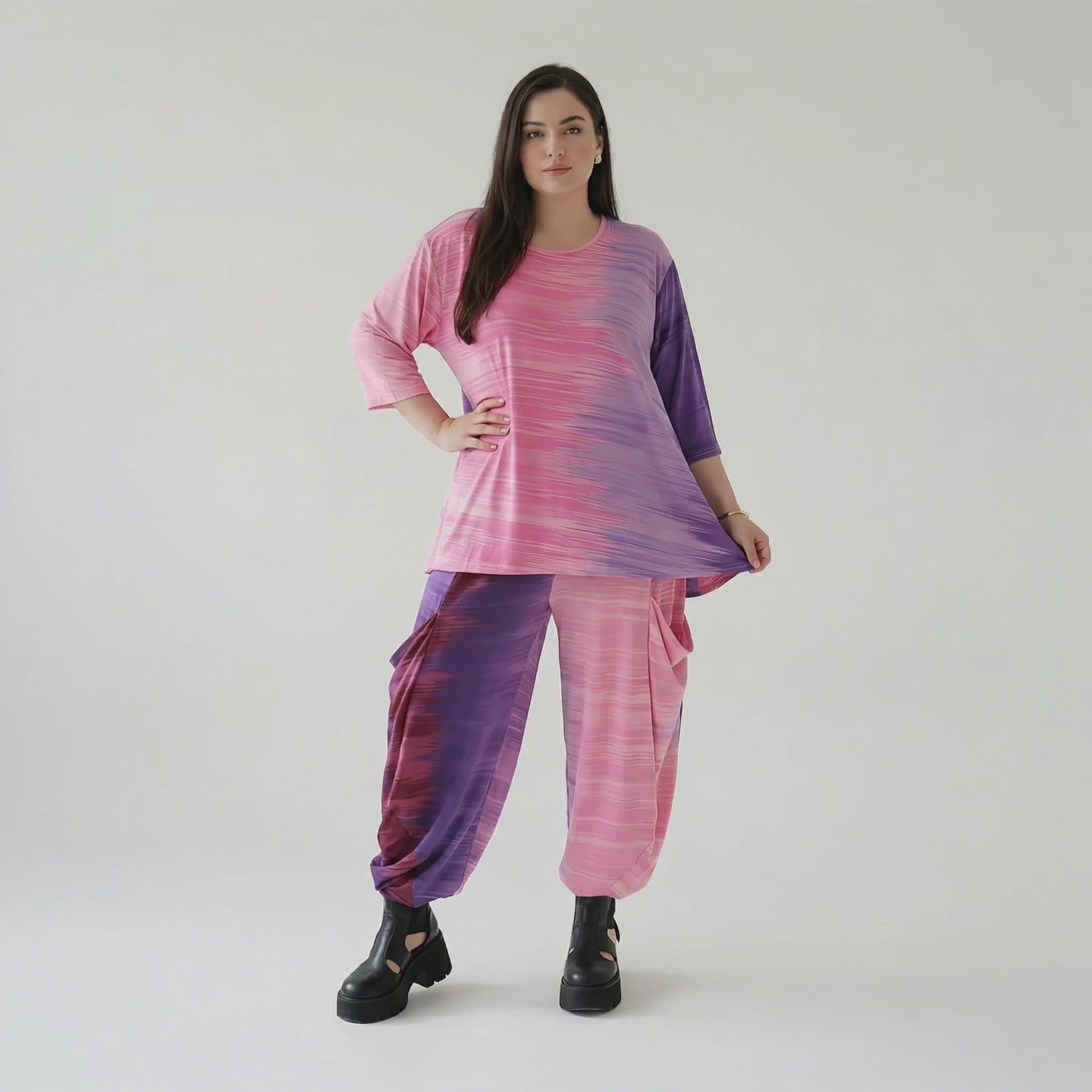 Shirt von AKH Fashion aus Viskose in Glocken-Form, ausgefallene Lagenlook Mode